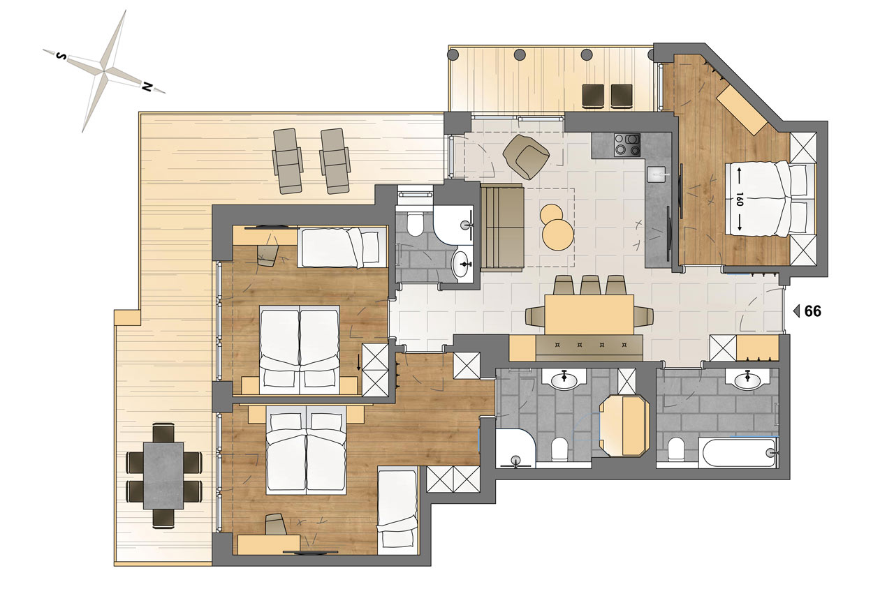 12 Hotel Alpinsonnenresidenz Fiss Appartement 66 Grundriss Eveline Siegele